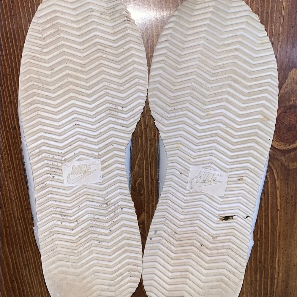 Classic Retro Youth Nike Cortez White With Black Swoosh Sneakers, Size 6.5Y